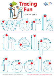 1st Grade Tracing Words Worksheets, Trace Color Words Printables